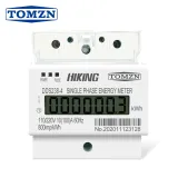 10(100)A 110V/220V 60HZ Single phase three wire Din rail KWH Watt hour din-rail energy meter LCD for America - TOMZN