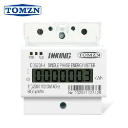 10(100)A 110V/220V 60HZ Single phase three wire Din rail KWH Watt hour din-rail energy meter LCD for America - TOMZN