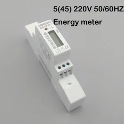 5(45)A 45A 220V 50HZ 60HZ LCD display Single phase Din rail KWH Watt hour din-rail energy meter - TOMZN