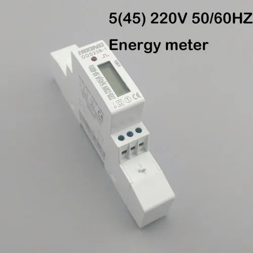 5(45)A 45A 220V 50HZ 60HZ LCD display Single phase Din rail KWH Watt hour din-rail energy meter - TOMZN