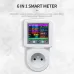 6 in 1 Smart Meter SKW France EU Socket WIFI TUYA Smartlife OVP UVP OCP Timer Prepaid function V-A-Hz-PF-kWh Leakage Display - TOMZN
