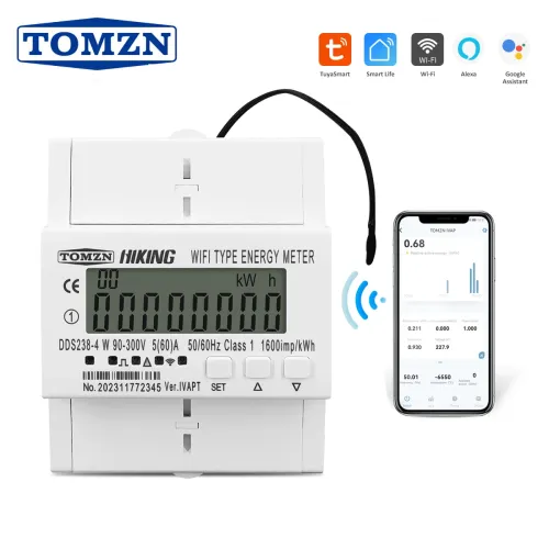 60A 90-300V TUYA WIFI Smart Leakage Energy Meter kWh Temperature Circuit Breaker Timer With Voltage Current Protector RS485 - TOMZN