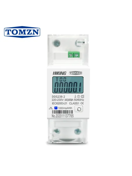 10(100)A 220V 230V 50HZ 60HZ 100A bi-directional Single phase active energy import export kwh Din rail Watt hour energy meter - TOMZN