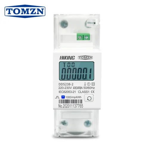 10(100)A 220V 230V 50HZ 60HZ 100A bi-directional Single phase active energy import export kwh Din rail Watt hour energy meter - TOMZN