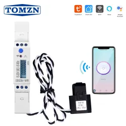 60A Din Rail 18mm Tuya Single Phase WIFI Smart Energy Meter timer Power Consumption Monitor kWh Meter Wattmeter 110V 220V - TOMZN