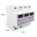 63A 3 phase 3P+N Din rail phase selector Voltmeter adjustable Over and Under Voltage protection Monitor Relays Protector - TOMZN