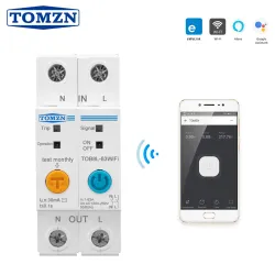 63A Ewelink Single Phase WIFI Smart Energy Meter Kwh Metering Monitoring Circuit Breaker Timer Relay with Leakage Protection - TOMZN