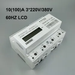 10(100)A 3*220V/380V 60HZ three phase Din rail KWH Watt hour din-rail energy meter LCD - TOMZN