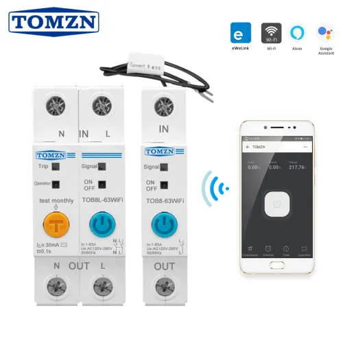 63A ewelink WIFI Smart Switch Energy Meter Kwh Metering Monitoring Circuit Breaker Timer Relay for Smart Home TOMZN MCB - TOMZN