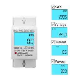 80A Din rail Single Phase Two Wire LCD Digital Display Power Consumption Energy Electric Meter kWh AC 220V 230V 50Hz/60Hz - TOMZN