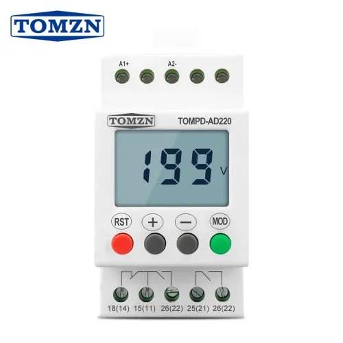AC DC adjustable Over and Under Voltage Protector single Phase Din rail Voltage Monitoring Protection Relay - TOMZN