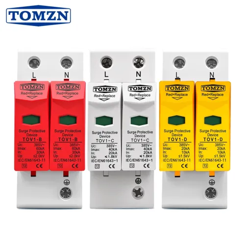 AC SPD 1P+N 20KA 40KA 60KA 275V 385V House Surge Protector protection Protective Low-voltage Arrester Device - TOMZN