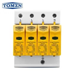 AC SPD 3P+N 10KA~20KA TOMZN D ~385VAC House Surge Protector Protection Protective Low-voltage Arrester Device - TOMZN