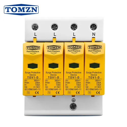 AC SPD 3P+N 10KA~20KA TOMZN D ~385VAC House Surge Protector Protection Protective Low-voltage Arrester Device - TOMZN
