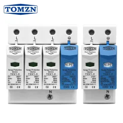 AC SPD Din rail 1P+NPE 3P+NPE 50KA T1 T2 385V 255V House holde Surge Protector Protective Low-voltage Arrester Device - TOMZN