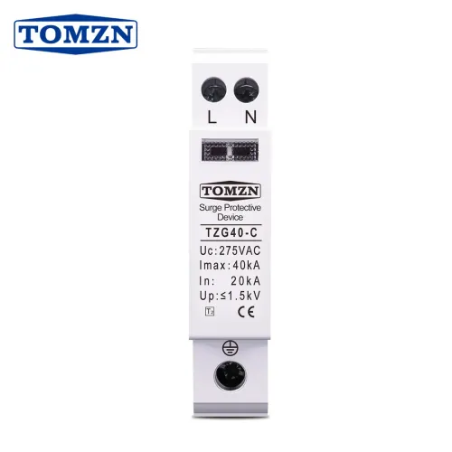 AC SPD TOMZN 20KA~40KA 275V House Surge Protector protection Protective Low-voltage Arrester Device 1P+N 18mm - TOMZN