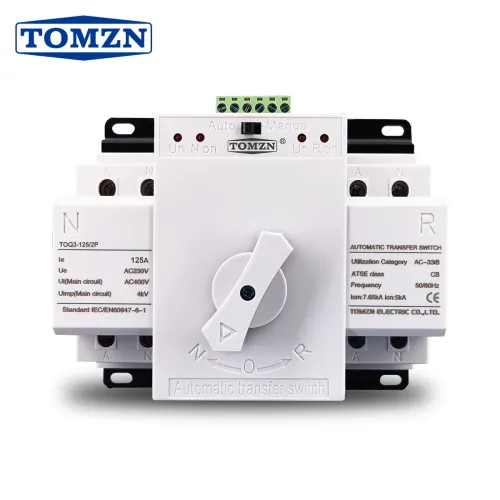 ATS 2P 125A 230V MCB type Dual Power Automatic transfer switch TOMZN TOQ3-2P/125 PV city power Generator - TOMZN
