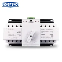 ATS 4P 125A 3 phase 4 wire 230V MCB type Dual Power Automatic transfer switch TOMZN TOQ3-4P/125 PV city power Generator - TOMZN