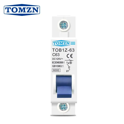 DC MCB 6KA 1P 125V Mini Circuit Breaker 3A 6A 10A 16A 20A 25A 32A 40A 50A 63A - TOMZN