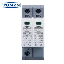 DC SPD 1000V 800V 600V 20KA~40KA House Surge Protector Protective Low-voltage Arrester Device - TOMZN