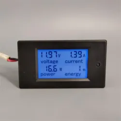 DC Voltmeter Ammeter Power Energy Digital Voltage Current Meter LCD 4 in 1 DC 6.5-100V 20A with Shunt - TOMZN