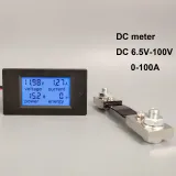 DC Voltmeter Ammeter Power Energy Digital Voltage Current Meter LCD 4 in 1 DC 6.5-100V 50A100A with Shunt - TOMZN