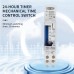 Din Rail 18mm tomzn TIM180a OFF/AUTO/ON Mechanical Time Control Switch Relay Transparent 24-HOUR 15 Minutes Built-in Battery - TOMZN