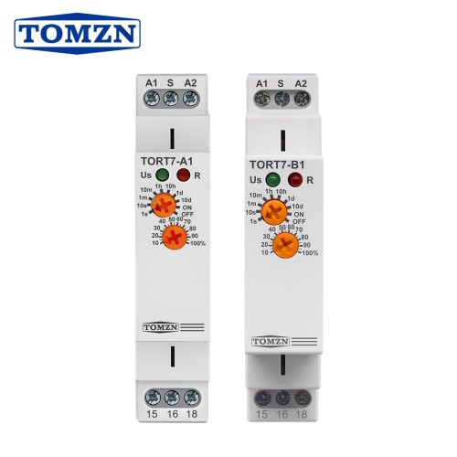 Din Rail 18mm tomzn TORT7-A1/B1 Delay-OFF Delay-ON Time Relay Electronic 16A AC230V Time Control Switch Relay Built-in Battery - TOMZN