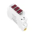 Din Rail 18mm Voltage Meter AC 40-500V 220V 380V Single Three Phase Modular Voltmeter Indicator LED Digital Display Detector - TOMZN