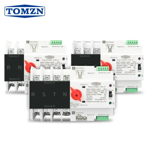 Din Rail 2P 3P 4P ATS Dual Power Automatic Transfer Switch Electrical Selector Switches Uninterrupted Power 63A 100A TOMZN Mini - TOMZN