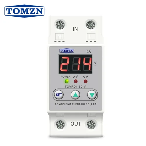 Din rail 40A 60A voltage display relay adjustable over under voltage proteciotn device automatic reconnect protector - TOMZN