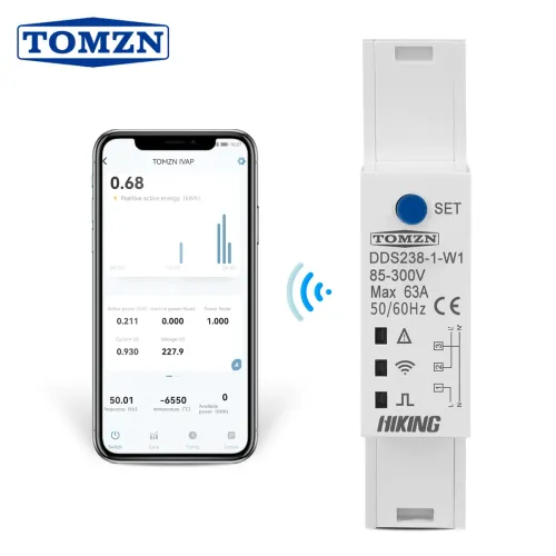 18mm 63A WIFI smart Bidirectional Energy Meter timer Power Monitor kWh Meter SMARTLIFE with voltage current protection TOMZN - TOMZN