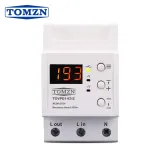 Din rail 63A 90-270V Adjustable over under voltage proteciotn device automatic reconnect protector with voltage display - TOMZN
