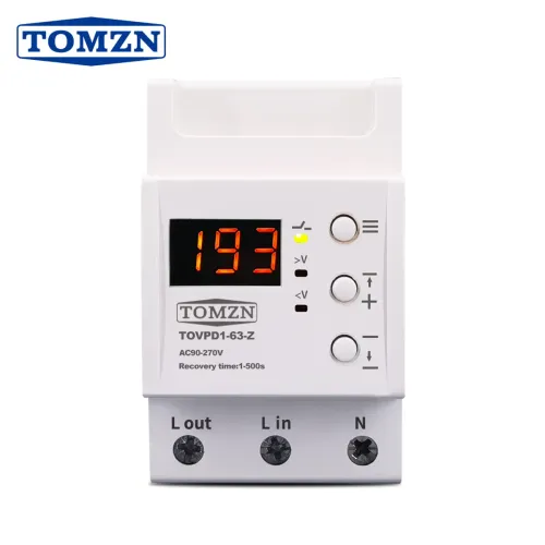 Din rail 63A 90-270V Adjustable over under voltage proteciotn device automatic reconnect protector with voltage display - TOMZN