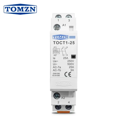 1 PCS TOCT1 2P 25A 220V/230V 50/60Hz Din Rail Household AC Modular Contactor 2NO - TOMZN