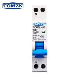 18mm RCBO 1P+N 10KA Residual current differential automatic Circuit breaker with over current Leakage protection AC type 230V - TOMZN