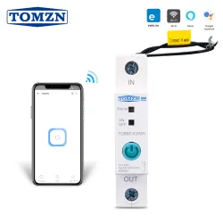 Din Rail WIFI Circuit Breaker Smart Switch Remote Control by Ewelink APP for Smart Home 18mm 63A TOMZN TOB8E-63WIFI - TOMZN