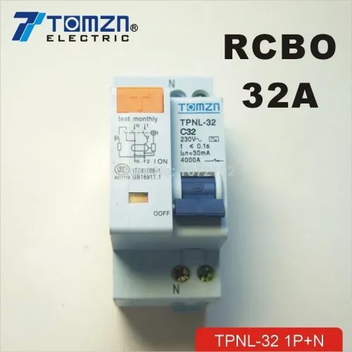 DPNL 1P+N 32A 230V~ 50HZ/60HZ Residual current Circuit breaker with over current and Leakage protection RCBO - TOMZN