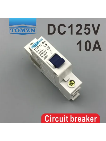 1P 10A DC 125V Circuit breaker MCB C curve - TOMZN