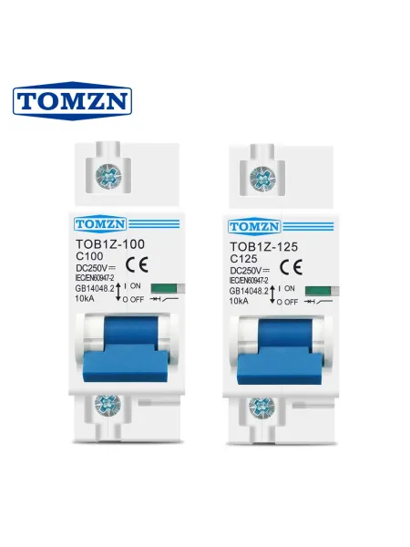 1P 125A DC MCB 250V Circuit breaker FOR PV System C curve Battery Main Switch - TOMZN