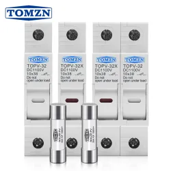 one set 1P 2P DC Fuse Holder 10*38mm High Voltage Solar PV 1100V TOMZN TOPV-30 Base Photovoltaic System Protection Protector gpV - TOMZN