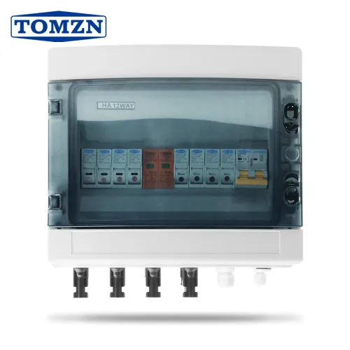 Solar photovoltaic PV Combiner Box With Lightning Protection 4 input 1 out DC 600V Fuse MCB SPD Waterproof Box IP65 12ways - TOMZN