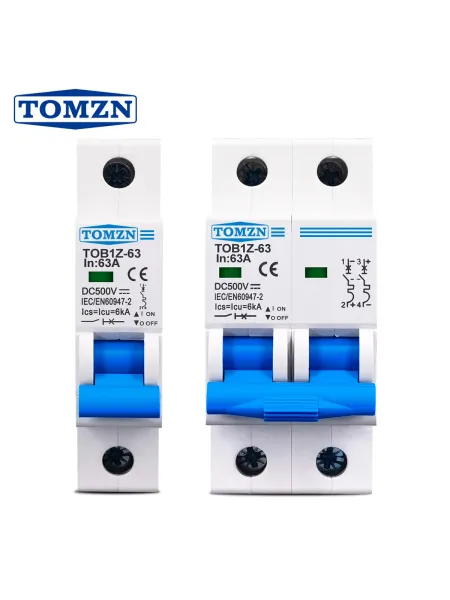 1P 2P DC MCB 6KA 500V Mini Circuit Breaker 3A 6A 10A 16A 20A 25A 32A 40A 50A 63A Y connection - TOMZN