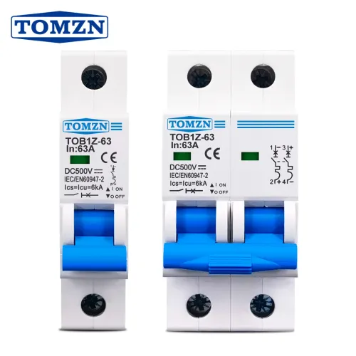 1P 2P DC MCB 6KA 500V Mini Circuit Breaker 3A 6A 10A 16A 20A 25A 32A 40A 50A 63A Y connection - TOMZN