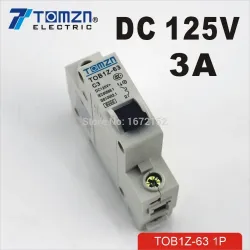 1P 3A DC 125V Circuit breaker MCB C curve - TOMZN