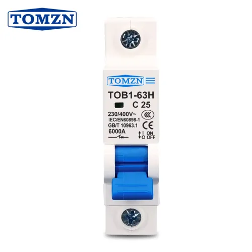 1P AC MCB TOB1-63 C type 230/400V~ 50HZ/60HZ Mini Circuit breaker 3A 6A 10A 16A 20A 25A 32A 40A 50A 63A - TOMZN
