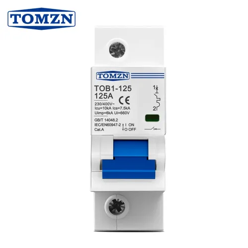 TOMZN 1P AC MCB TOB1-125 230/400V~ 50Hz/60Hz Mini Circuit breaker 80A 100A 125A High-current 10kA PA66 DIN RAIL 35MM - TOMZN