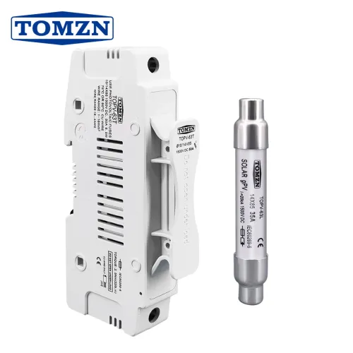 TOMZN 1P Solar PV 1500V Fuse Holder WITH 1PCS 10*85 or 14*85 PV Fuse for solar system protection Base Photovoltaic Protector gpV - TOMZN