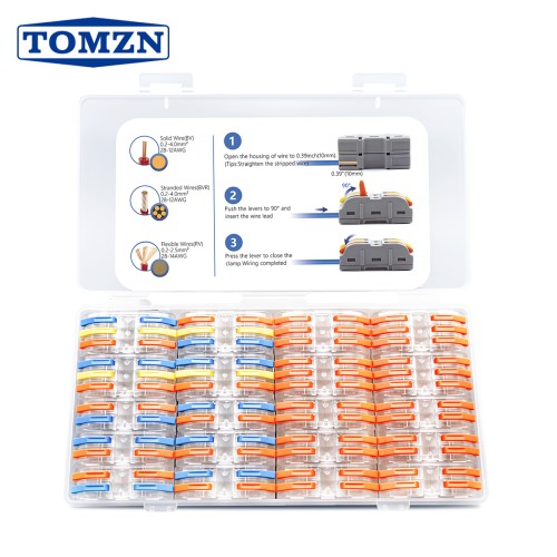 TOMZN 20PCS Quick Wire Connector YL2223 Universal Wiring Cable Connectors Push-in Conductor Terminal Block Electrical Splitter - TOMZN