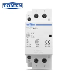 TOMZN 2P 40A 63A 220V/ 230V 50/60Hz Din Rail Household AC Modular Contactor TOCT1 2NO 1NO1NC 2NC - TOMZN